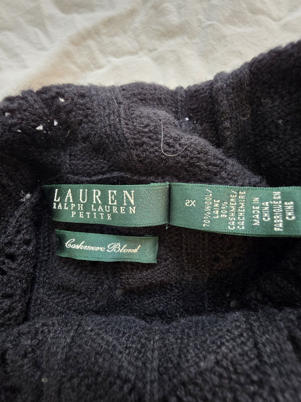 Lauren Ralph Lauren Black Cable Knit Turtleneck Size 2X - Picture 7 of 7